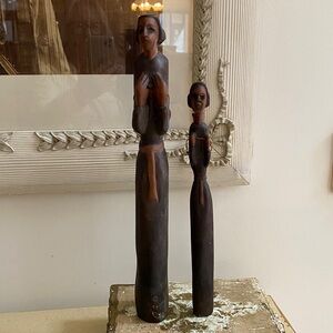 HAND CARVED Primitive Figure Set